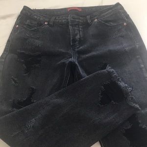 Black Distressed Boyfriend Jeans